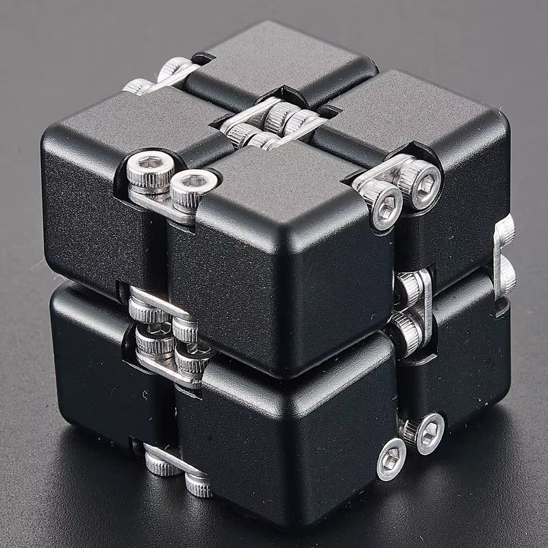 Infinity Cube Fidget Toy - Durable Aluminum Alloy Stress Relief Tool for Adults - Pocket-Sized Decompression Gift for Daily Use