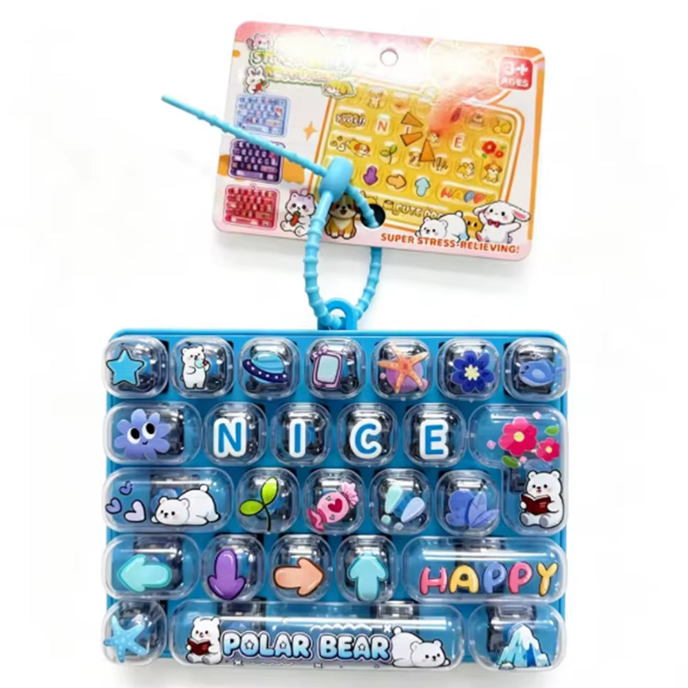 Grid Keycap Clicker anti Stress Fidget Keyboard Keychain Decompression Button Cartoon Hand Relax Party Favor Gift