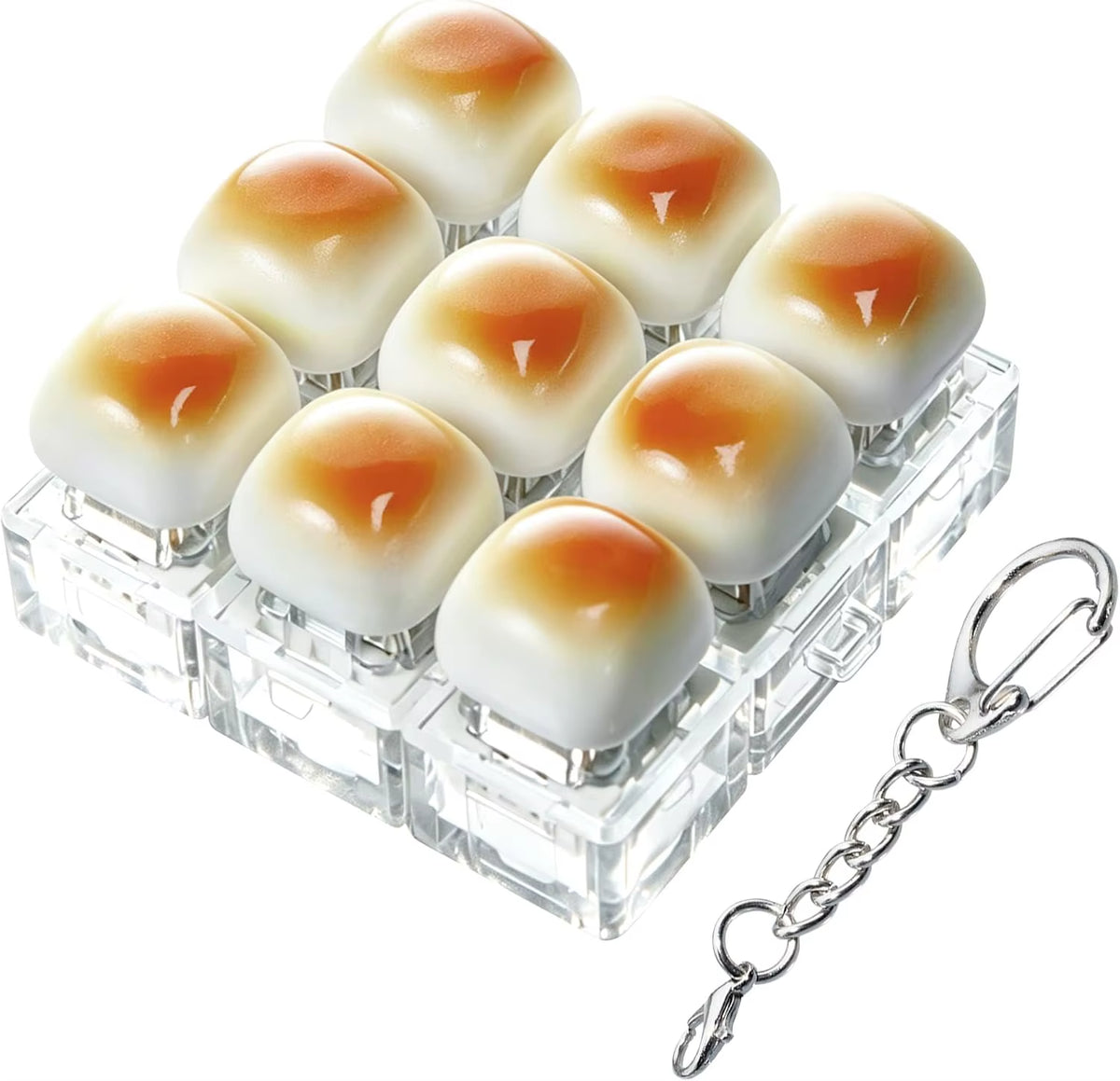 Keyboard Fidget Toy, Keyboard Fidget Keychain 9-In-1 Keyboard Decompression Button Finger Clicker Toy Stress Relief Fidget Gifts