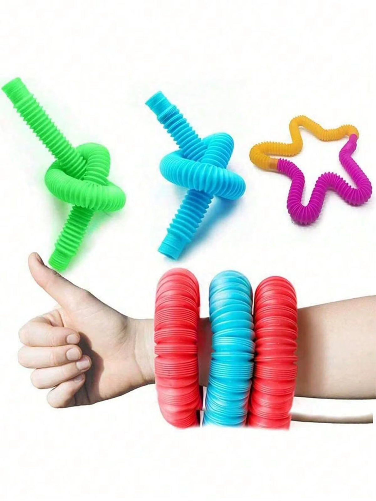 4/8/24/36/72PCS Pop Tube Relief Toy Random Color Pop Tube Fidget Toy, Colorful Tubes for Stress and Anxiety Relief