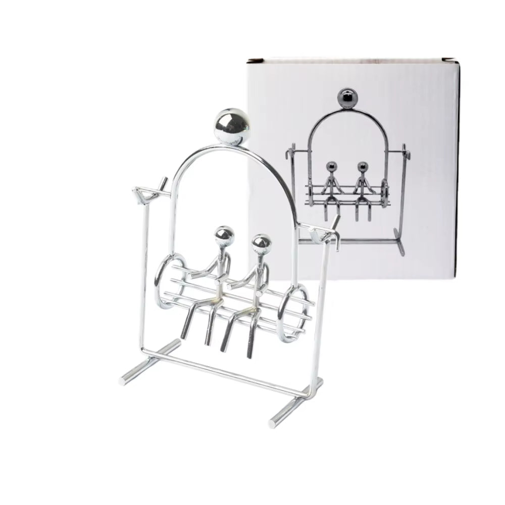 1PC Lovers Swing Kinetic Art Balance Manual Swing Physical Mechanics Decompression Home Office Desktop Decoration Gift for Child