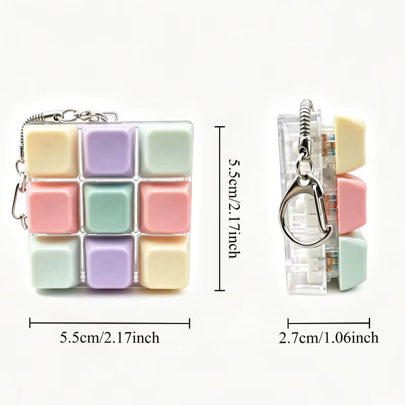 Keycap Clicker Portable Macaron Color 9-Key Keyboard Fidget Toy Finger Pinch Mini Pendant ASMR Stress Relief Keyboard Keychain
