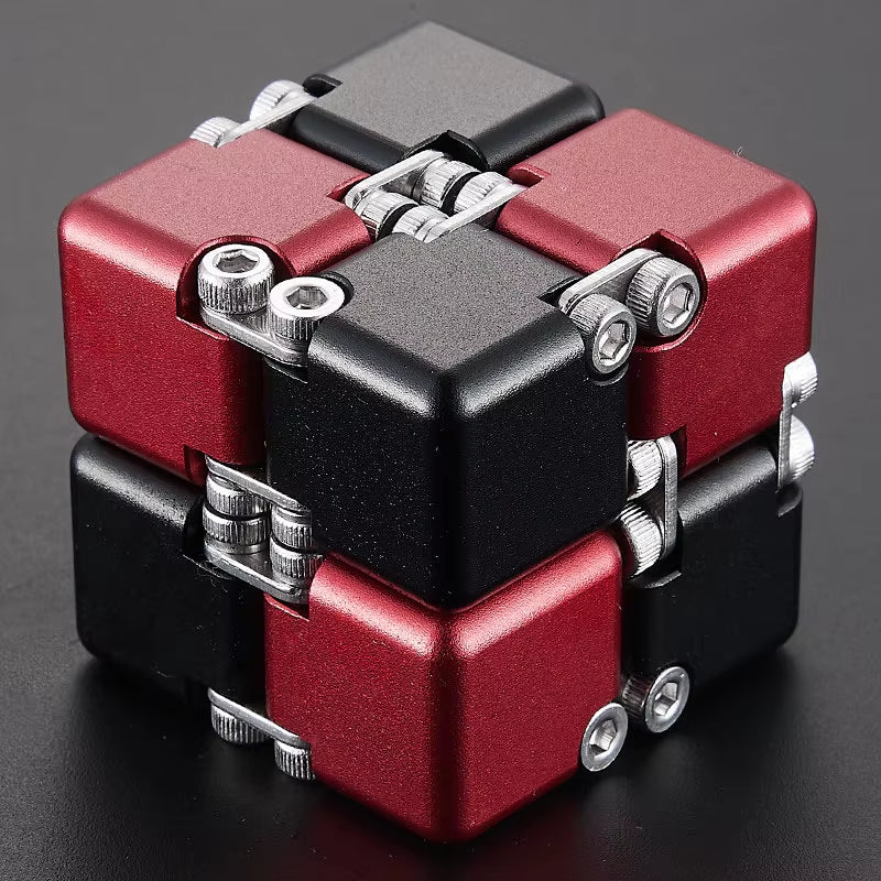 Infinity Cube Fidget Toy - Durable Aluminum Alloy Stress Relief Tool for Adults - Pocket-Sized Decompression Gift for Daily Use