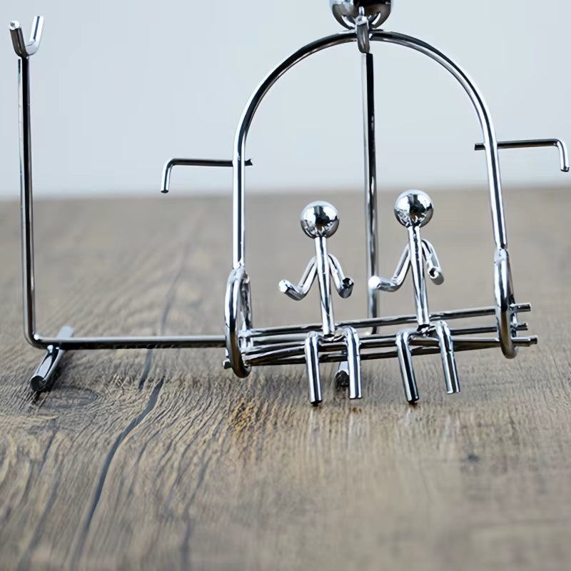 1PC Lovers Swing Kinetic Art Balance Manual Swing Physical Mechanics Decompression Home Office Desktop Decoration Gift for Child