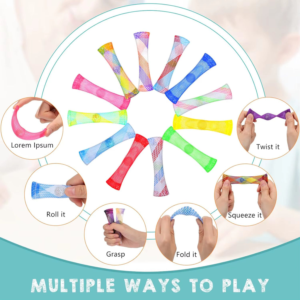 20-200PCS Finger Fidgets Marble Mesh Fidgets Toys Sensory Stress Relieve Toy Silent Quiet Fidget Blocks for Adults School Class