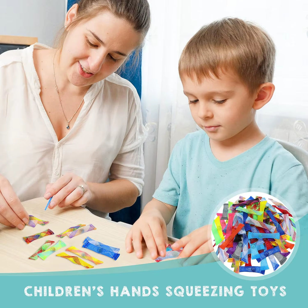 20-200PCS Finger Fidgets Marble Mesh Fidgets Toys Sensory Stress Relieve Toy Silent Quiet Fidget Blocks for Adults School Class