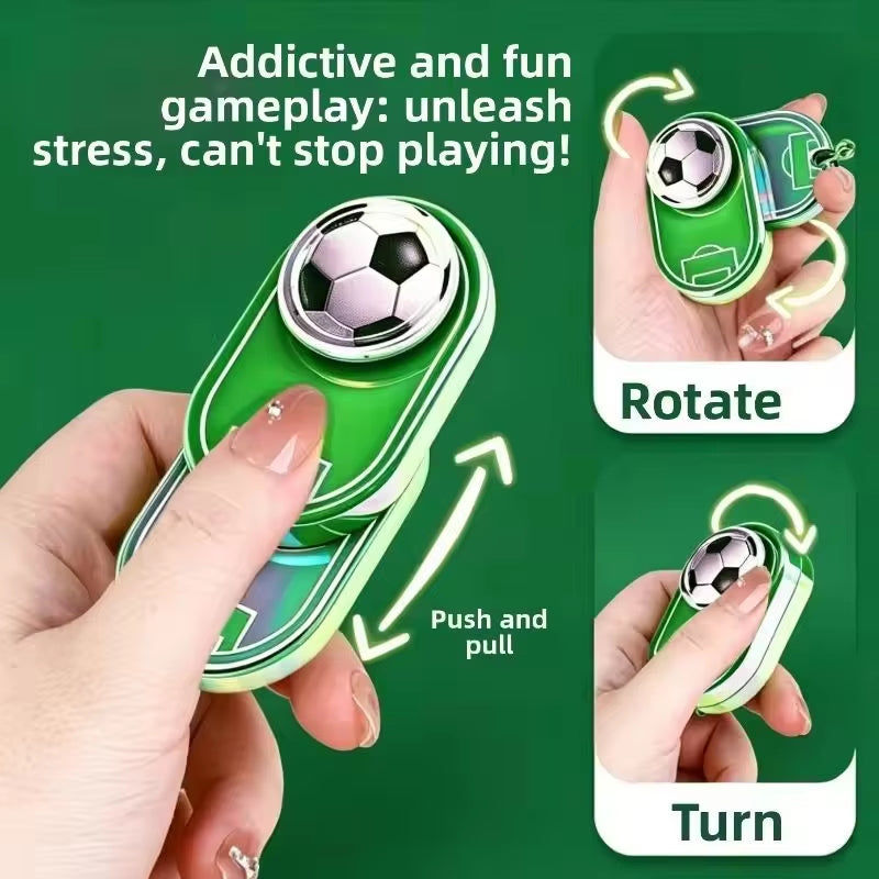 Football Fidget Spinner Keychain Push Pop Decompression Fidget Toy Portable Stress Relief Sensory Toy Key Ring Sports Fans 1Pcs