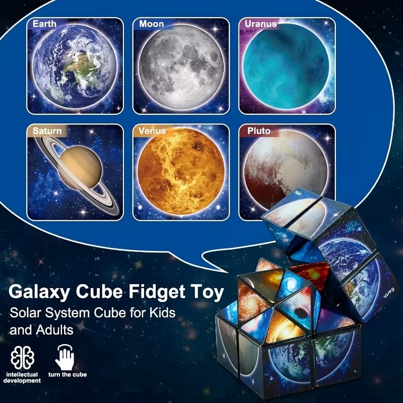 2 in 1 Star Sky Cube Magic Cube Toy Infinite Cube Fidget Toy Puzzle Twist Toy Creative Stress Relief Plaything Birthday Present