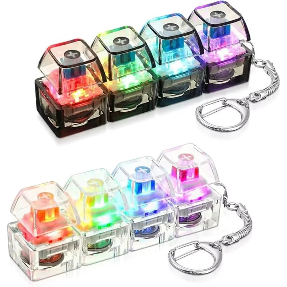 LED Crystal Clicker Fidget Keychain - Stress Relief Sensory Toy for Adults & Kids