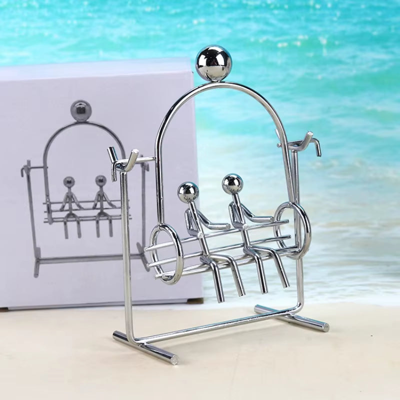 1PC Lovers Swing Kinetic Art Balance Manual Swing Physical Mechanics Decompression Home Office Desktop Decoration Gift for Child