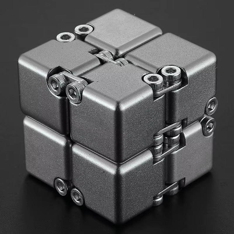 Infinity Cube Fidget Toy - Durable Aluminum Alloy Stress Relief Tool for Adults - Pocket-Sized Decompression Gift for Daily Use