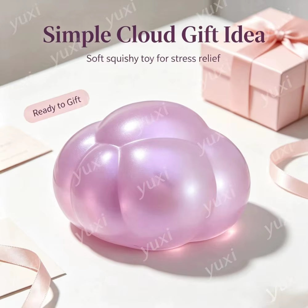 Xmas Gift Cloud Squishy Squeeze Toy Portable Desk Stress Reliever Slow Rebound Toy Holiday Present for Student Office Worker