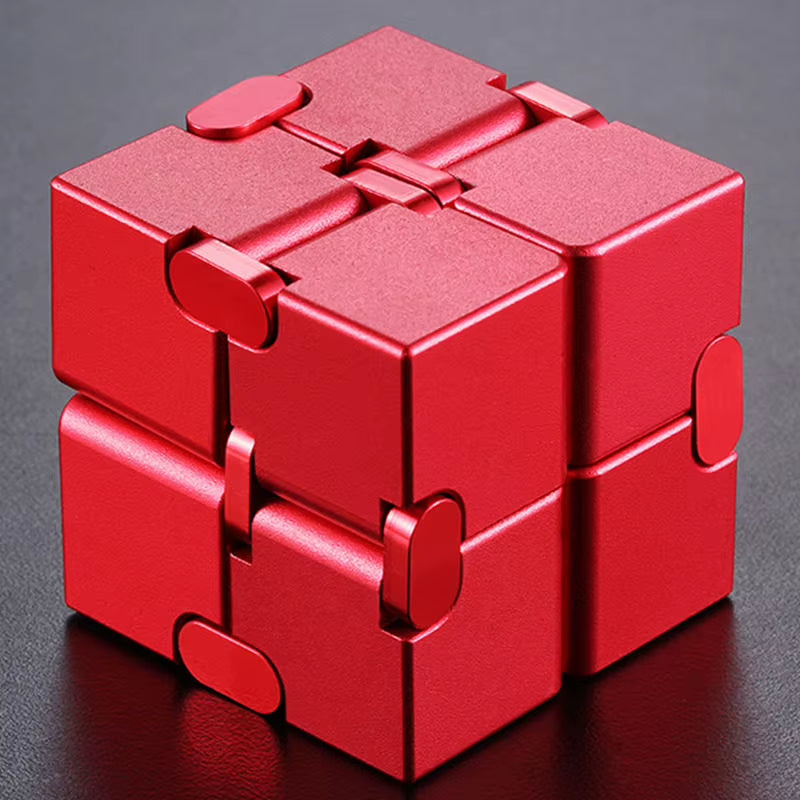 Infinity Cube Fidget Toy - Durable Aluminum Alloy Stress Relief Tool for Adults - Pocket-Sized Decompression Gift for Daily Use