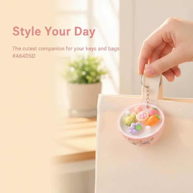 New Sensory Fidget Stress Relief Keychain Mini Simulation Fruit Bowl Whack a Mole Toy Soft for Office Worker Pressure Relief