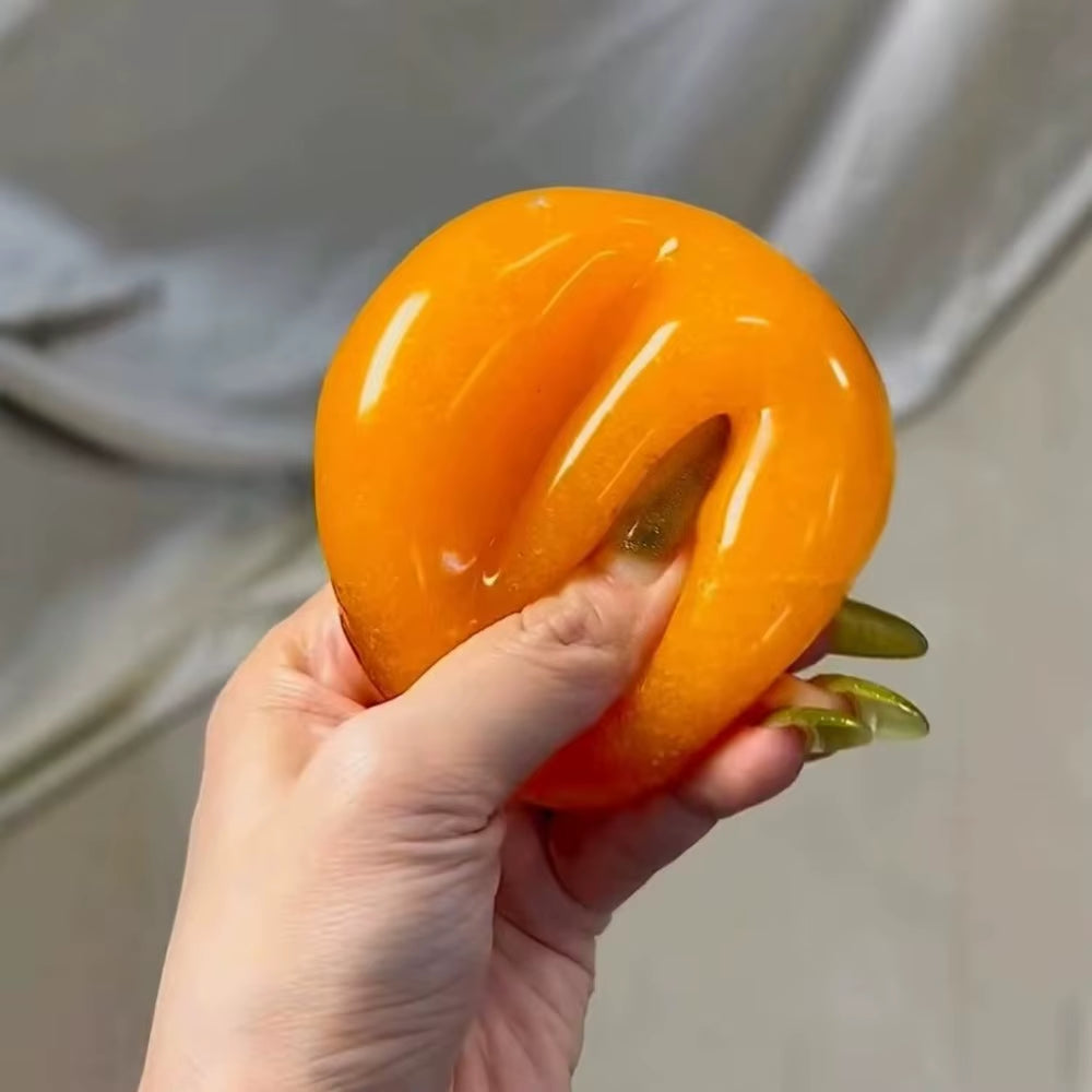 Realistic Handmade Orange Slushy Squishy Toy - Soft Slow Rebound Stress Relief Squeeze for Adults
