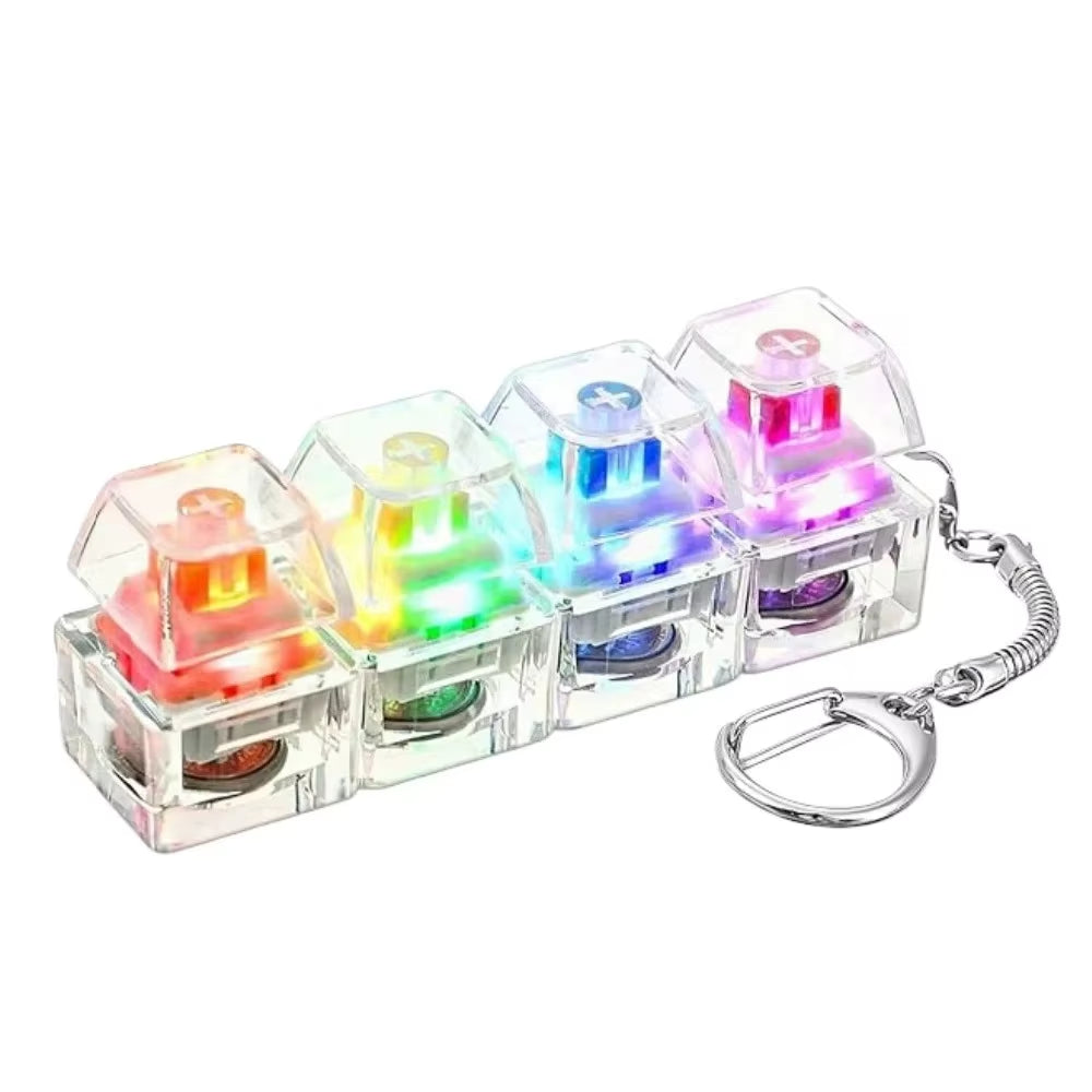 LED Crystal Clicker Fidget Keychain - Stress Relief Sensory Toy for Adults & Kids