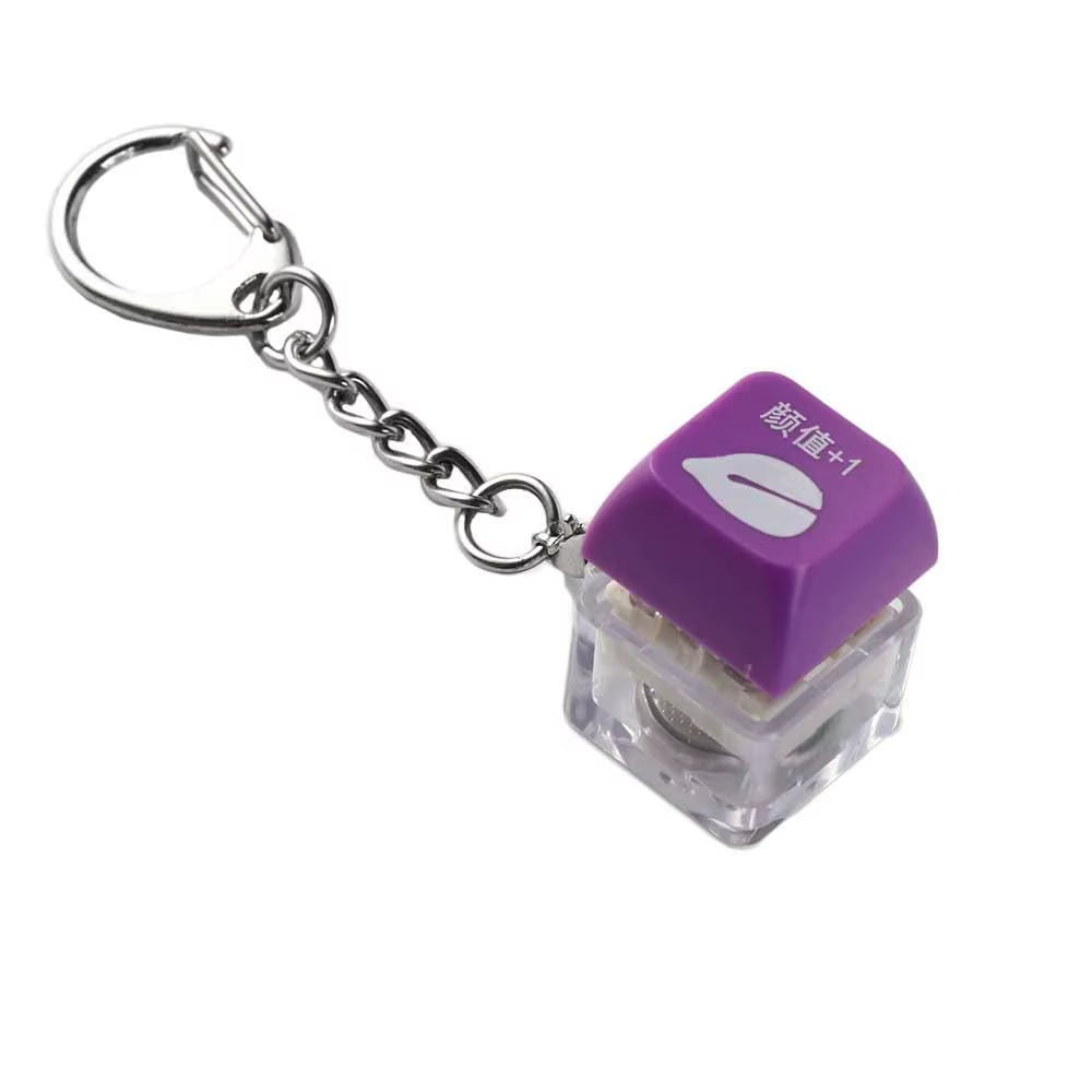 Luminous Fingertip Button Keychain Fidget Toy - Decompression Stress Relief Keycap for Instant Relaxation
