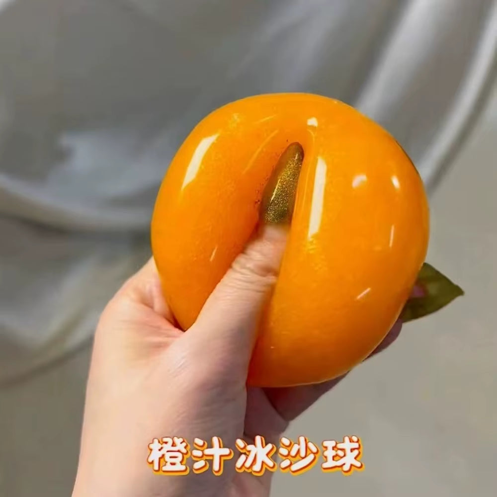 Realistic Handmade Orange Slushy Squishy Toy - Soft Slow Rebound Stress Relief Squeeze for Adults