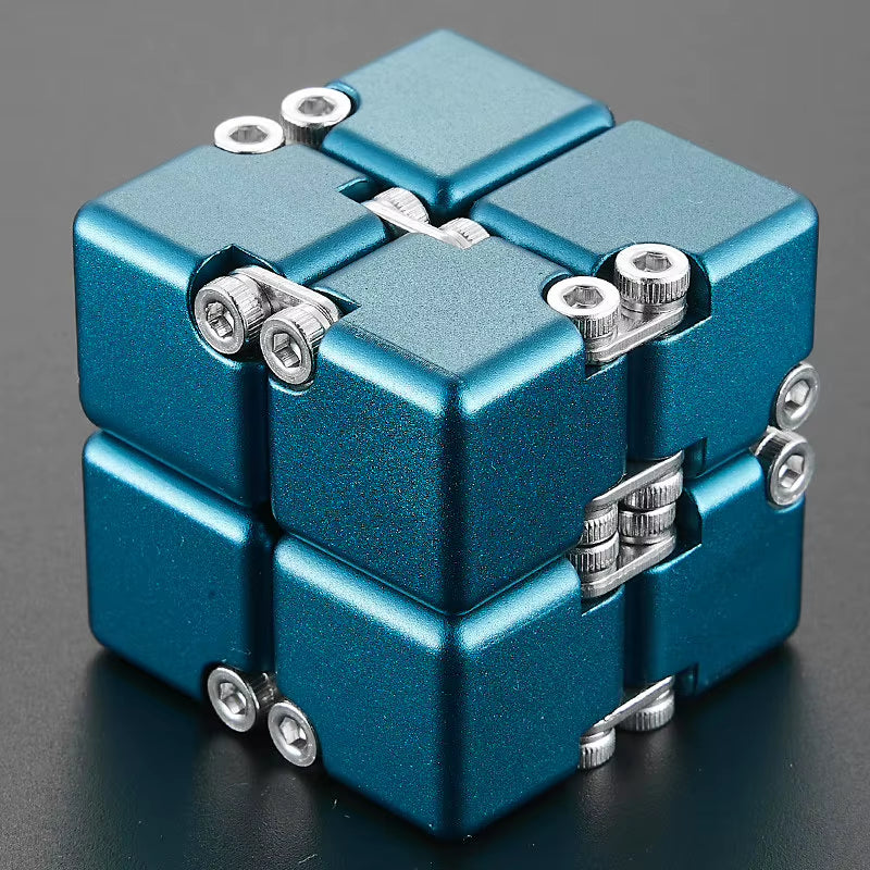 Infinity Cube Fidget Toy - Durable Aluminum Alloy Stress Relief Tool for Adults - Pocket-Sized Decompression Gift for Daily Use