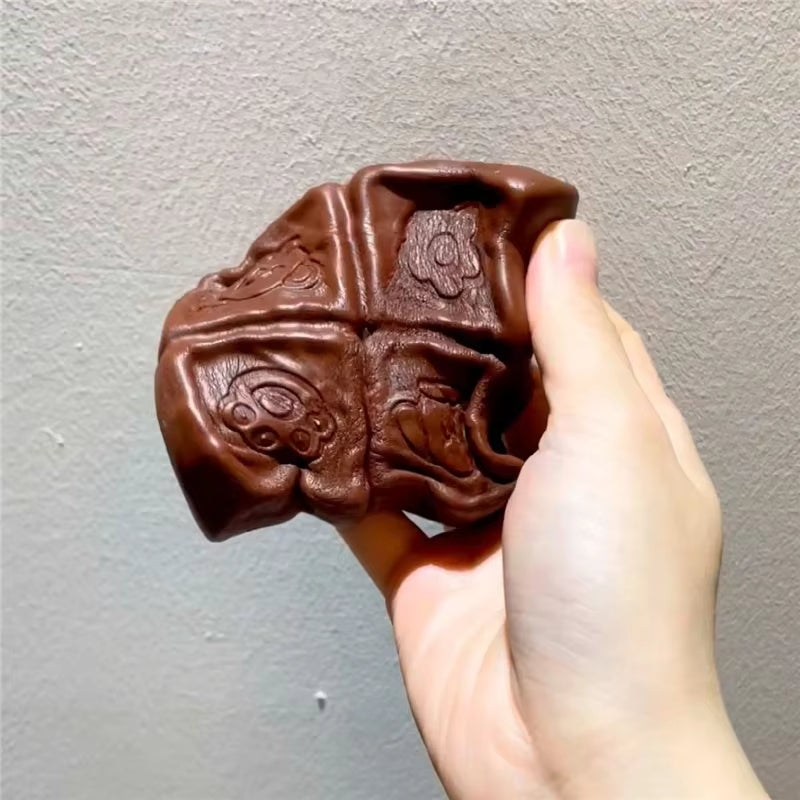 Squishy Strawberry Chocolate Milk Cube Cake Bread Squeeze Toy Soft Stress Relief Slow Rising Sensory Fidget Toys for ADHD Autism