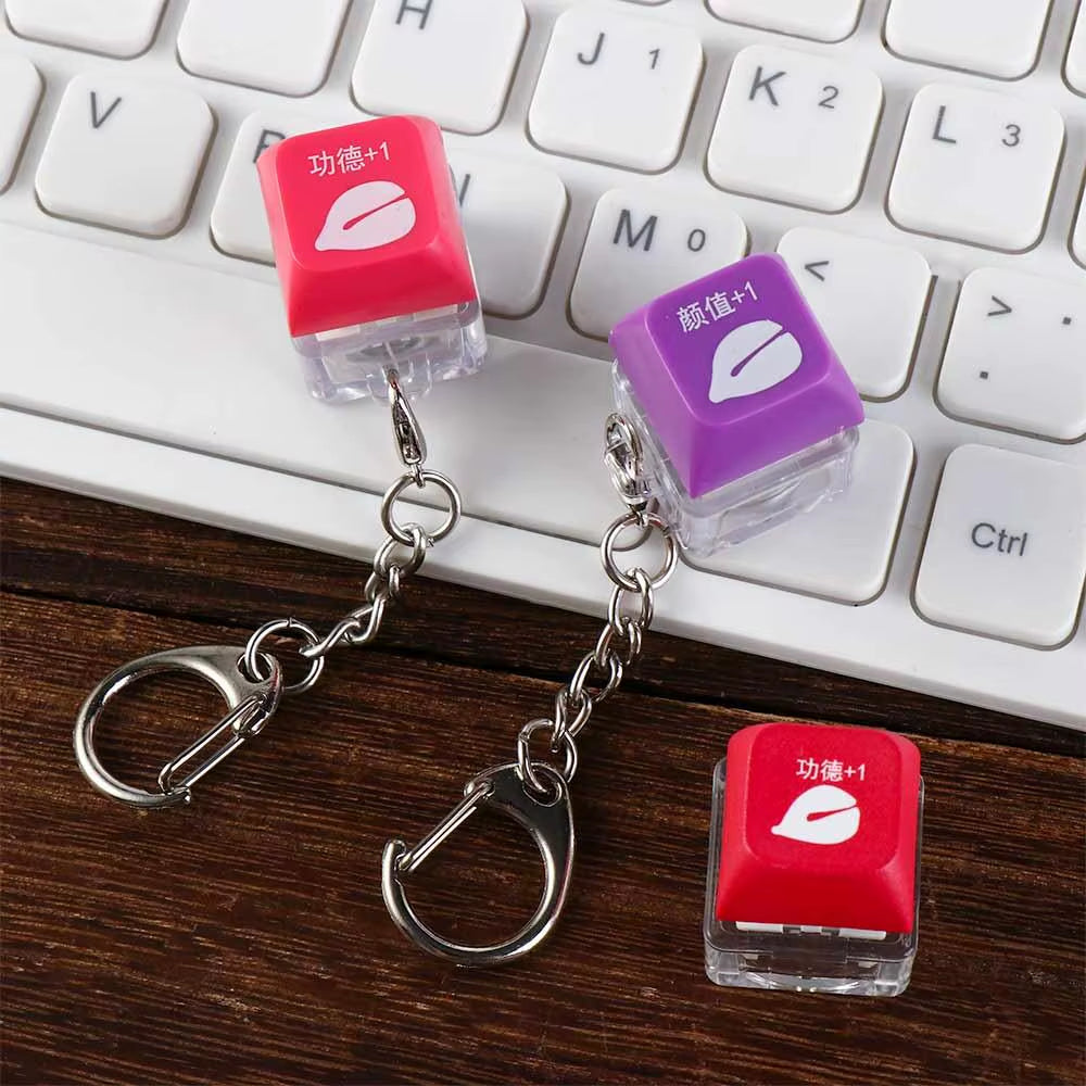 Luminous Fingertip Button Keychain Fidget Toy - Decompression Stress Relief Keycap for Instant Relaxation