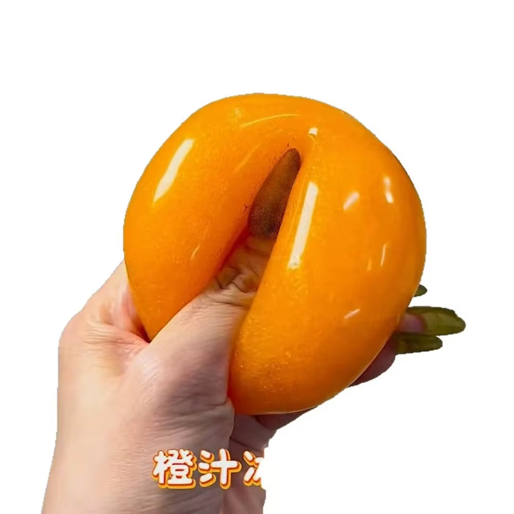 Realistic Handmade Orange Slushy Squishy Toy - Soft Slow Rebound Stress Relief Squeeze for Adults