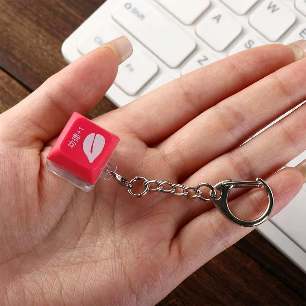 Luminous Fingertip Button Keychain Fidget Toy - Decompression Stress Relief Keycap for Instant Relaxation