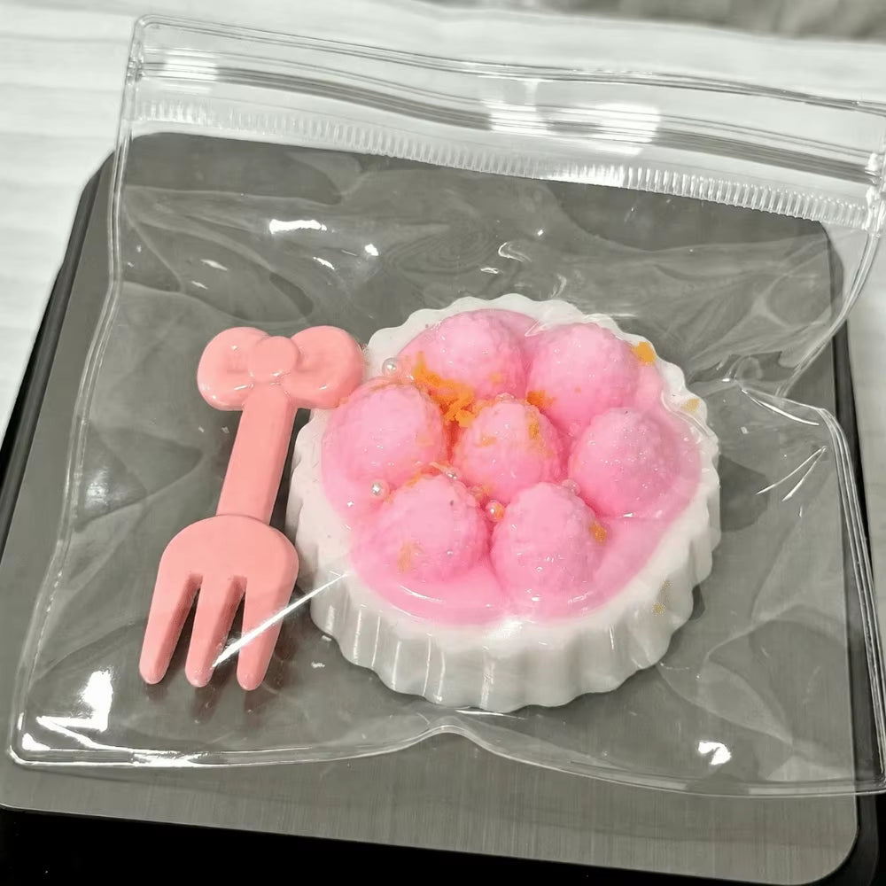 Pink Strawberry Squeeze Toys - Soft Sensory Fidget & Stress Relief Ice Cream Fun