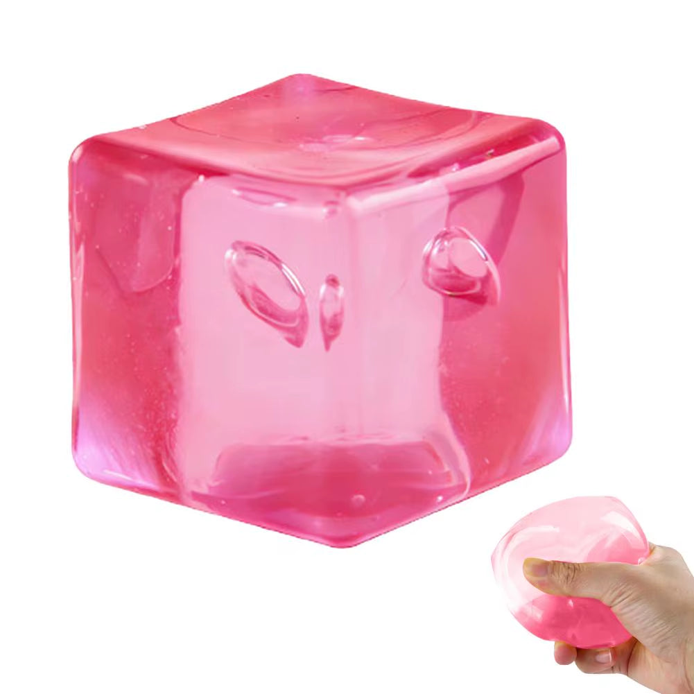 Ice Cube Fidget Toy Soft Squishy Sensory Stress Relief Gadget for Adults and Kids Portable Desk Toy for Focus and Anxiety