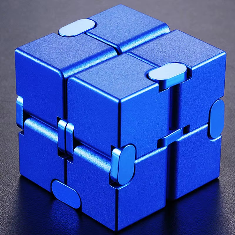 Infinity Cube Fidget Toy - Durable Aluminum Alloy Stress Relief Tool for Adults - Pocket-Sized Decompression Gift for Daily Use
