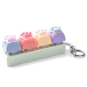 Cat Paw Keyboard Fidget Pendant Keychain - Colorful Design with Smooth Texture and Four Keys