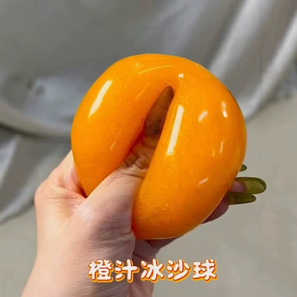 Realistic Handmade Orange Slushy Squishy Toy - Soft Slow Rebound Stress Relief Squeeze for Adults