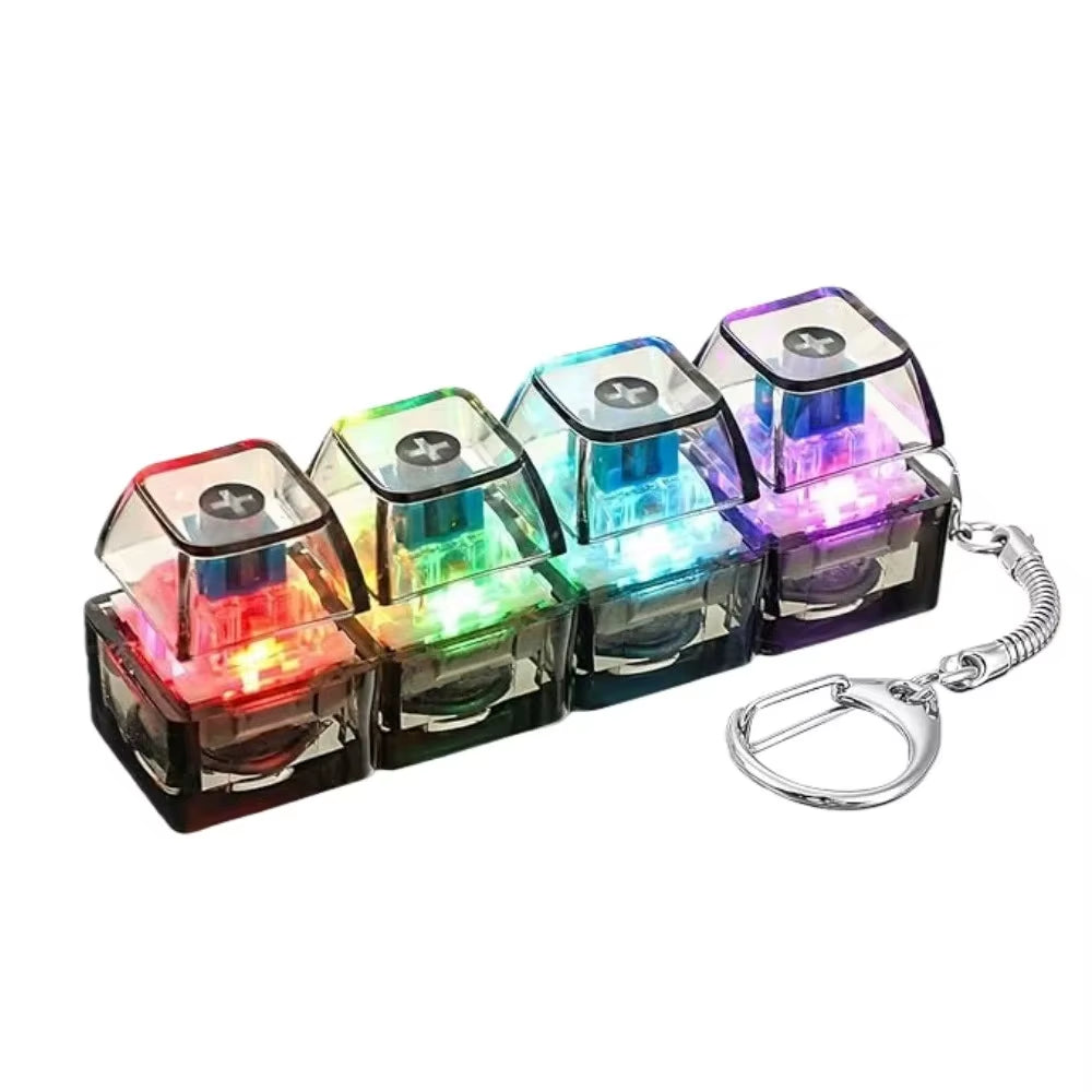 LED Crystal Clicker Fidget Keychain - Stress Relief Sensory Toy for Adults & Kids