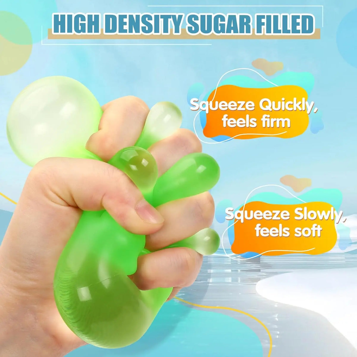 Ultimate Stress Relief Cube: High-Density Gel-Filled Fidget Toy for Kids & Adults - Perfect for Classroom & Calming Sensory Play!
