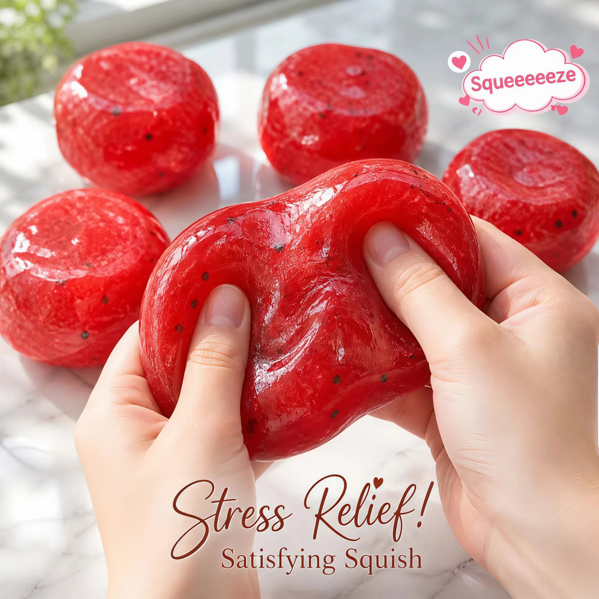 Realistic Handmade Watermelon Slushy Squishy Toy - Soft Slow Rebound Stress Relief for Adults - Perfect Gift!