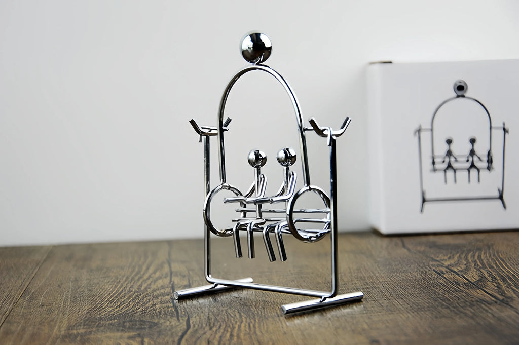 1PC Lovers Swing Kinetic Art Balance Manual Swing Physical Mechanics Decompression Home Office Desktop Decoration Gift for Child