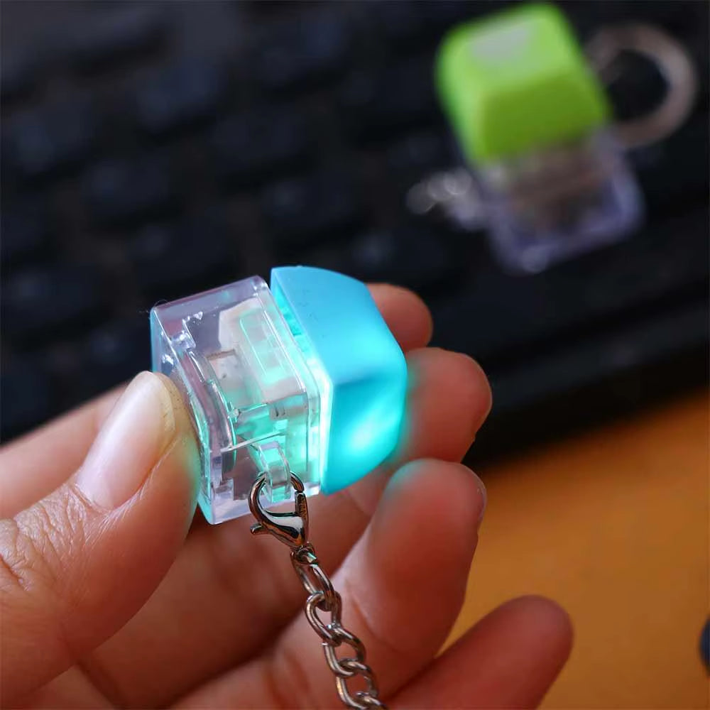 Luminous Fingertip Button Keychain Fidget Toy - Decompression Stress Relief Keycap for Instant Relaxation