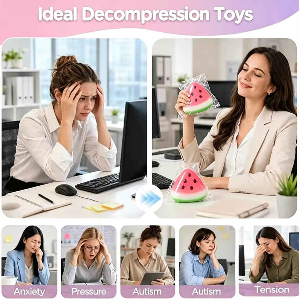 Adorable Slow Rising Watermelon Squishy - Perfect Fidget Toy for Stress Relief and Anxiety! Great Gift Idea!