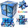 2 in 1 Star Sky Cube Magic Cube Toy Infinite Cube Fidget Toy Puzzle Twist Toy Creative Stress Relief Plaything Birthday Present
