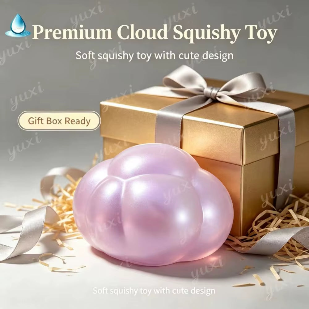 Xmas Gift Cloud Squishy Squeeze Toy Portable Desk Stress Reliever Slow Rebound Toy Holiday Present for Student Office Worker