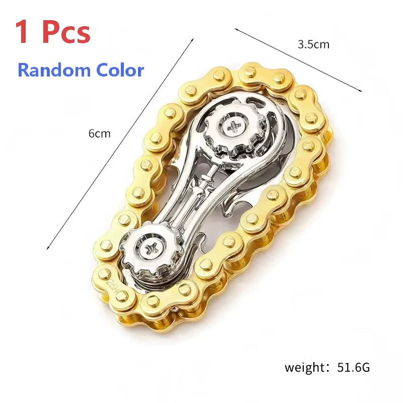 Pressure Relief Finger Chain Fidget Spinner - Metal Edition for Anxiety Relief
