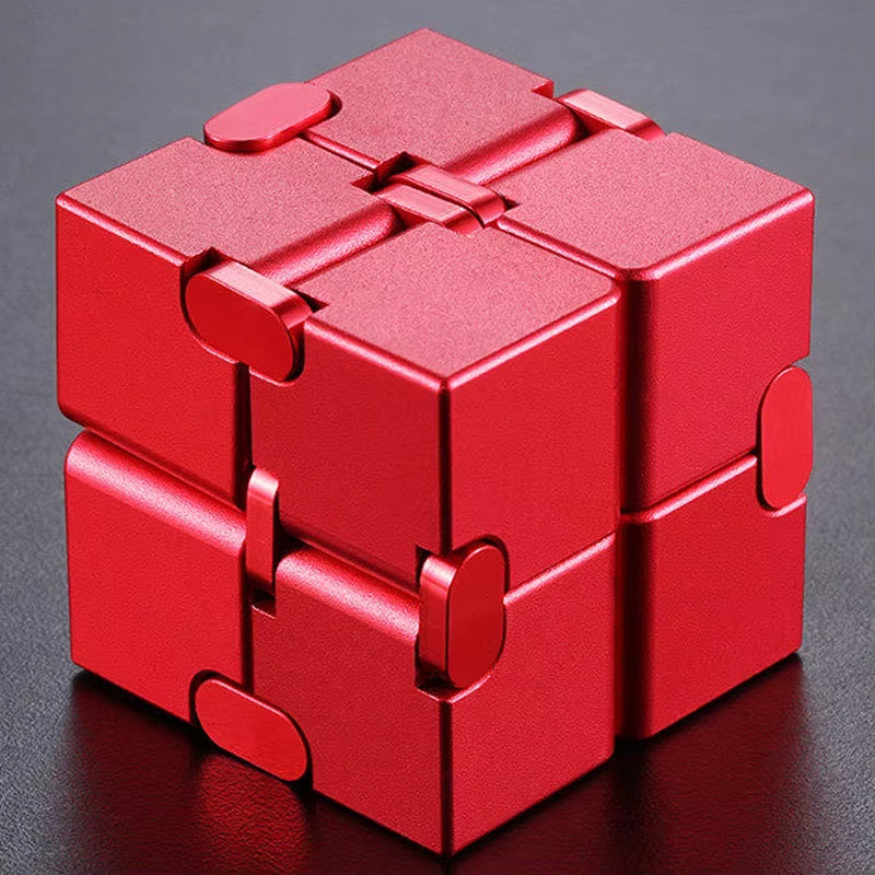 Infinity Cube Fidget Toy - Durable Aluminum Alloy Stress Relief Tool for Adults - Pocket-Sized Decompression Gift for Daily Use
