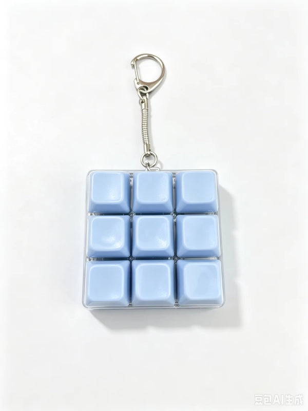 Portable Macaron Color 9-Key Keycap Clicker Fidget Toy - Mini Pendant for ASMR Stress Relief and Finger Pinching