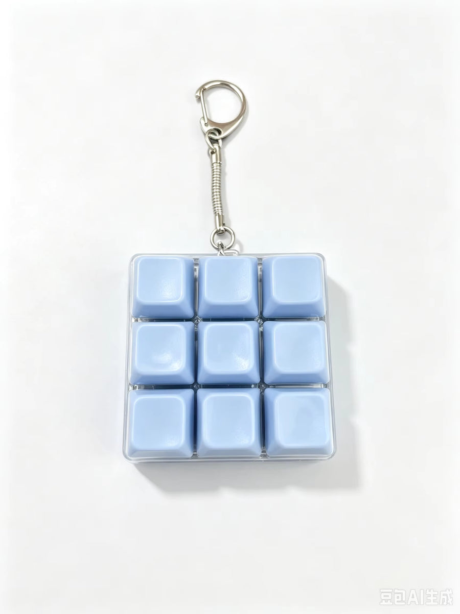 Portable Macaron Color 9-Key Keycap Clicker Fidget Toy - Mini Pendant for ASMR Stress Relief and Finger Pinching