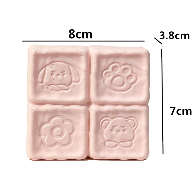 Squishy Strawberry Chocolate Milk Cube Cake Bread Squeeze Toy Soft Stress Relief Slow Rising Sensory Fidget Toys for ADHD Autism