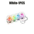 2026 Keyboard Clicker with LED Light Keychain 4-Key Transparent Keyboard Toy Anxiety Relieving Clicker
