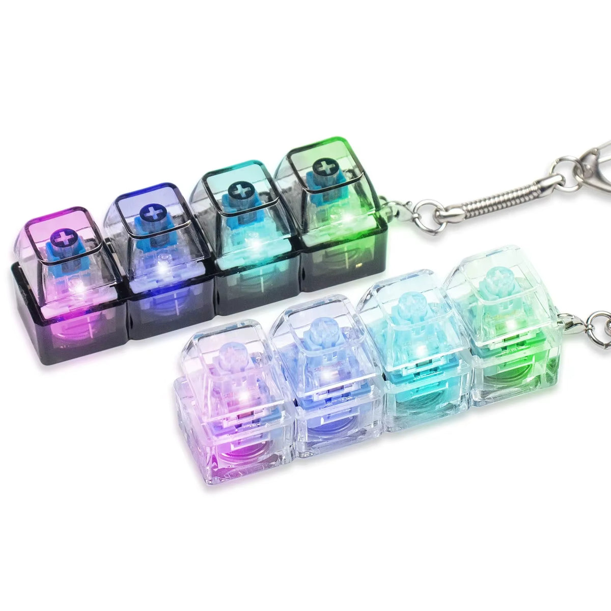 LED Crystal Clicker Fidget Keychain - Stress Relief Sensory Toy for Adults & Kids