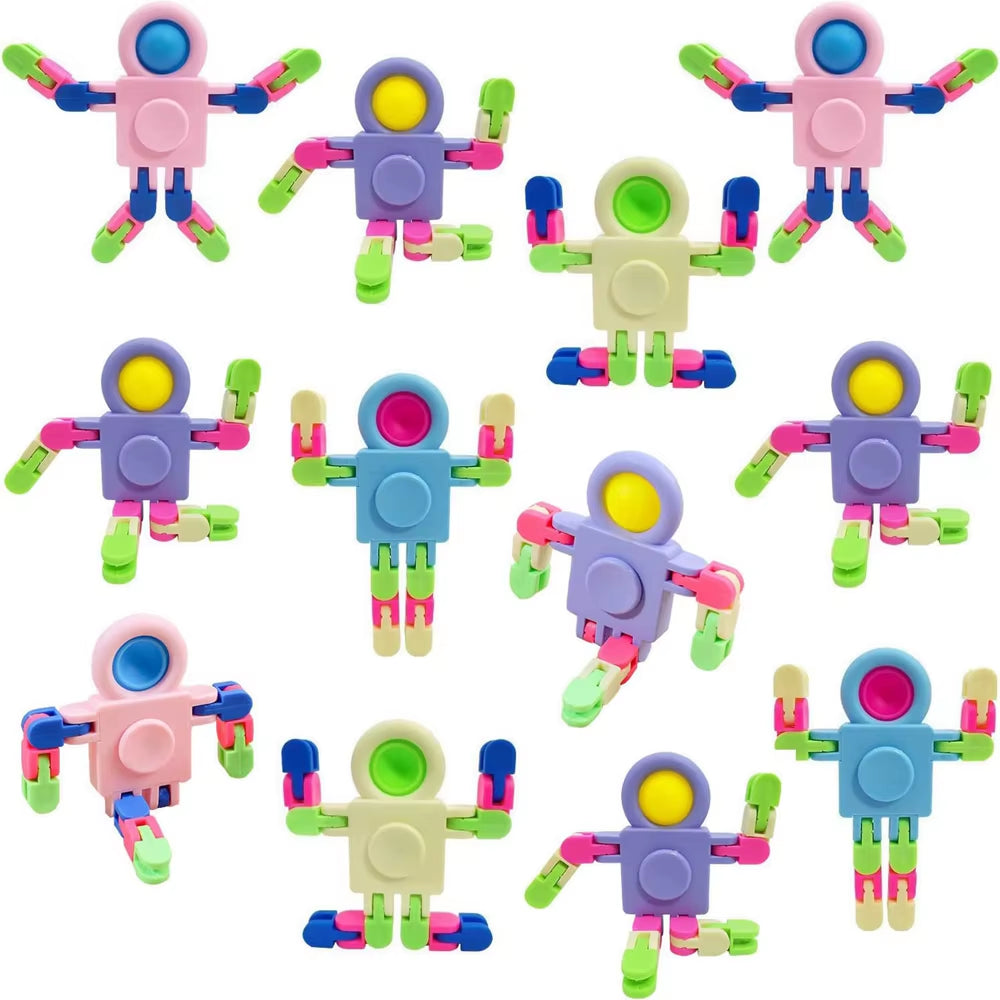 Transformable 4PCS Fidget Sensory Spinner Chains - Perfect for Birthday Goodie Bags, Classroom Prizes & Fun Gifts!