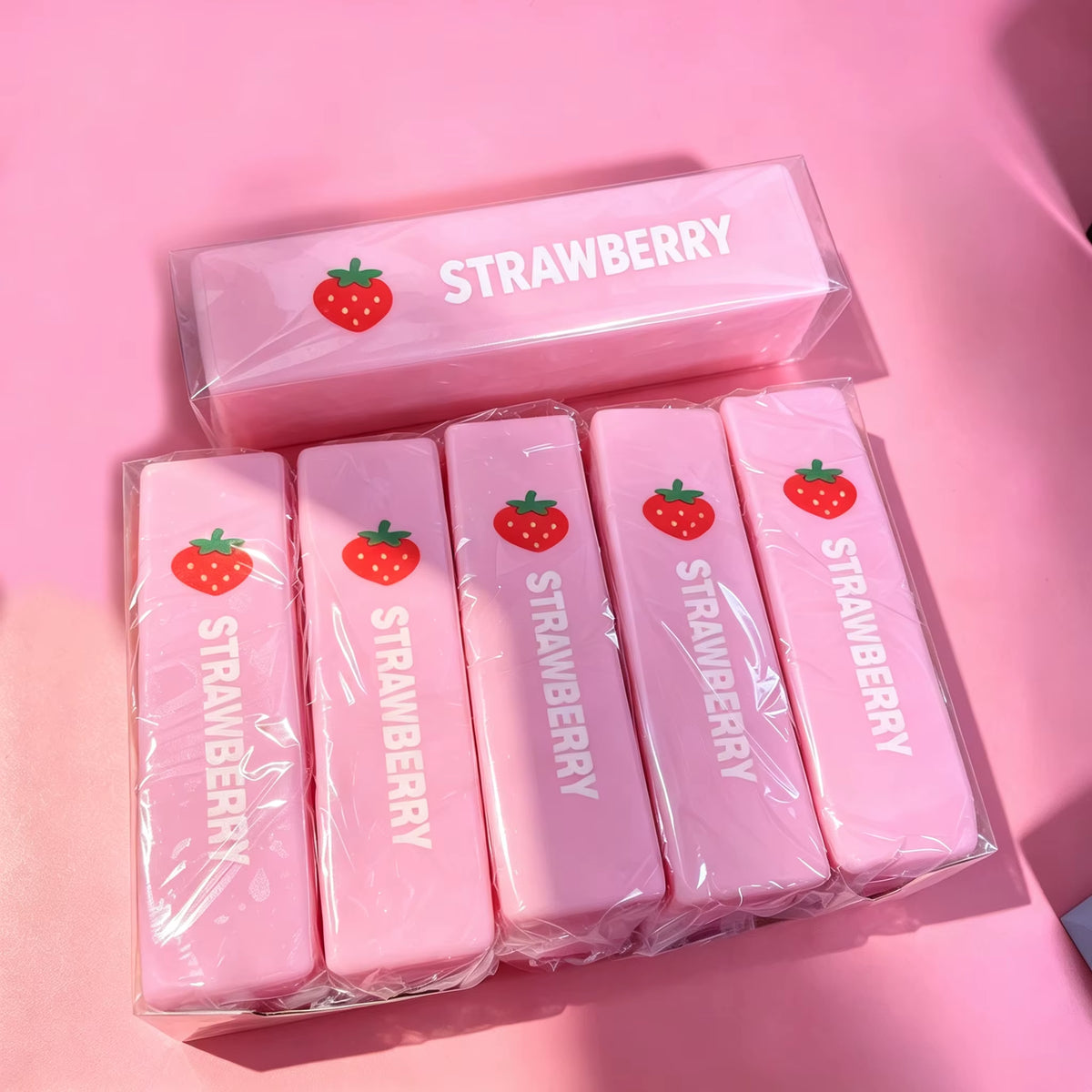 Fragrant Strawberry Cream Stick Squishy Toy Slow Rising PU Pop Fidget Toy Kids Gift Classroom Reward Holiday Office Decor.