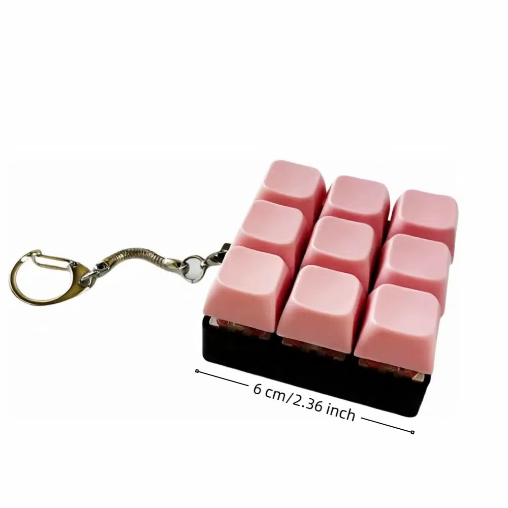 Relaxing DIY Keyboard Fidget Keychain Keys Button Relief Stress Finger Keyboard Cap Pass the Time Keycap Clicker Toy Adult